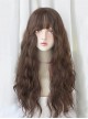 Pink Brown Gradient Air Bangs Wool Curly Long Curly Hair Natural Classic Lolita Wig