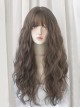 Pink Brown Gradient Air Bangs Wool Curly Long Curly Hair Natural Classic Lolita Wig