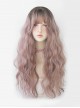 Pink Brown Gradient Air Bangs Wool Curly Long Curly Hair Natural Classic Lolita Wig