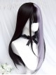 Aku Series Black Purple Color Matching Fashion Little Idol Long Straight Hair Classic Lolita Wig