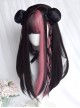 Black Strawberry Series Sweet-Cool Girl Black Pink Color Matching Long Straight Hair Classic Lolita Wig
