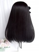 Black Strawberry Series Sweet-Cool Girl Black Pink Color Matching Long Straight Hair Classic Lolita Wig