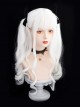 Pure White Natural Air Bangs Long Curly Hair Cool Girl Gothic Punk Style Classic Lolita Wig