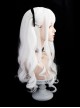 Pure White Natural Air Bangs Long Curly Hair Cool Girl Gothic Punk Style Classic Lolita Wig