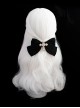 Pure White Natural Air Bangs Long Curly Hair Cool Girl Gothic Punk Style Classic Lolita Wig