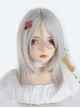 Silver Internet Celebrity Middle Split Long Bangs Natural Round Face Long Straight Hair Classic Lolita Wig