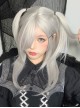 Silver Internet Celebrity Middle Split Long Bangs Natural Round Face Long Straight Hair Classic Lolita Wig