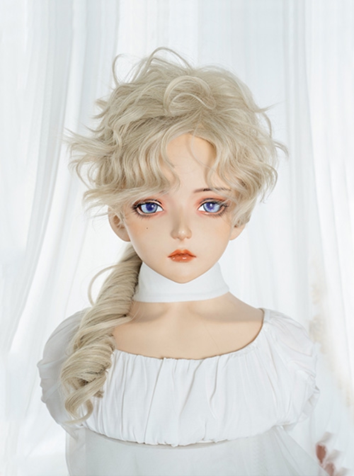 Classic Neutral Sweet Handsome COS Natural Short Curly Hair Classic Lolita Wig