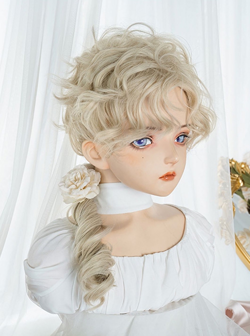 Classic Neutral Sweet Handsome COS Natural Short Curly Hair Classic Lolita Wig