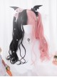 Strawberry Muffin Series Black Powder Color Matching Sweet Cool Girl Long Curly Hair Sweet Lolita Wig