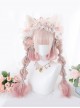 Sakura Puffs Series Pink Gradient Short Curly Hair Detachable Tiger's Mouth Clip Double Ponytail Sweet Lolita Wig