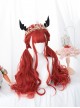 Elven Lament Series Red Daily Sweet Air Bangs Long Curly Hair Classic Lolita Wig