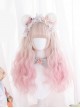 Cherry Blossom Puff Series Harajuku Soft Girl Daily Pink Gradient Egg Roll Long Curly Hair Sweet Lolita Wig