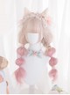 Cherry Blossom Puff Series Harajuku Soft Girl Daily Pink Gradient Egg Roll Long Curly Hair Sweet Lolita Wig