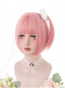 Japanese Cute Daily Short Hair BOBO Head Short Straight Hair Sweet Lolita Wig