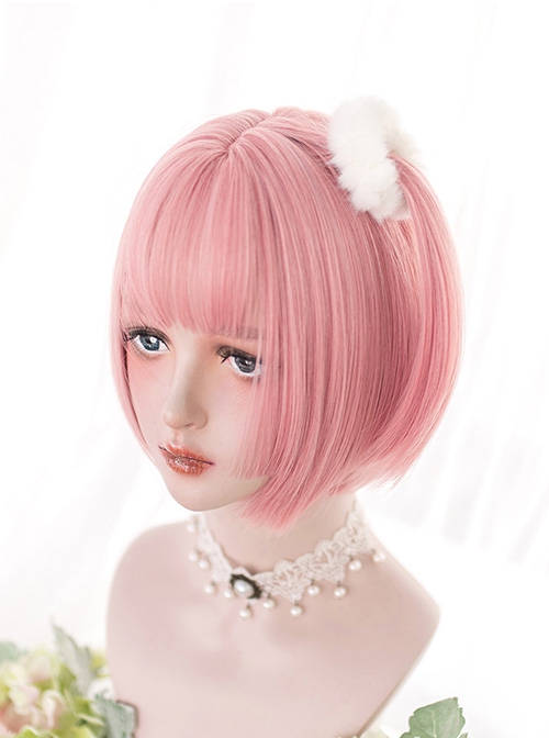 Japanese Cute Daily Short Hair BOBO Head Short Straight Hair Sweet Lolita Wig