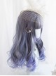 Blue-Purple Mixed Color Gradient Neat Bangs Long Curly Sweet Lolita Wig