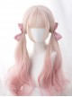 Golden Gradient Pink Natural Cute Sweet Internet Celebrity Air Bangs Sweet Lolita Wig