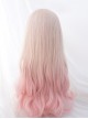 Golden Gradient Pink Natural Cute Sweet Internet Celebrity Air Bangs Sweet Lolita Wig