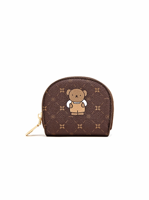 Cute Cartoon Bear Simple Mini Fashion Classic Lolita Multi-Layer Card Holder Coin Purse