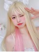 Pink Hanging Ear Dye Harajuku Beautiful Girl Long Straight Hair Cute Sweet Lolita Wig