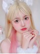 Pink Hanging Ear Dye Harajuku Beautiful Girl Long Straight Hair Cute Sweet Lolita Wig