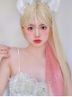 Pink Hanging Ear Dye Harajuku Beautiful Girl Long Straight Hair Cute Sweet Lolita Wig