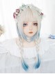 Internet Celebrity Cute Jellyfish Head Gradient Blue Long Straight Hair Sweet Lolita Wig