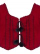 Wish Gift Box Series Cute Red Corduroy Vest Irregular Cuffs Lace Fake Three Pieces Classic Lolita Long Sleeve Dress Set