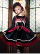 K Series Baroque Red Velvet Classical Detachable Chain Gemini Gothic Lolita Sleeveless Dress