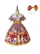 Cute Bear Embroidery Print Summer Sweet Lolita Short Sleeve Dress