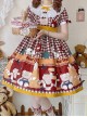 Cute Bear Embroidery Print Summer Sweet Lolita Short Sleeve Dress