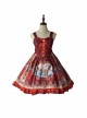 Prophetic Poem Series Multicolor Vintage Cotton Print JSK Classic Lolita Sleeveless Dress