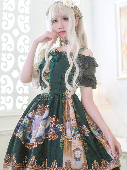 Prophetic Poem Series Multicolor Vintage Cotton Print JSK Classic Lolita Sleeveless Dress