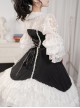 Retro Elegant Black-White Doll Collar Stitching Semi-Transparent Lotus Root Sleeve Lace Hem Classic Lolita Long-Sleeved Dress