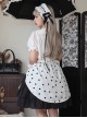 Solid Color Love Print Handmade Beads Ribbon Ruffled Bow-Knot Apron Cute Sweet Lolita Skirt