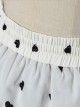 Solid Color Love Print Handmade Beads Ribbon Ruffled Bow-Knot Apron Cute Sweet Lolita Skirt