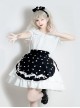 Solid Color Love Print Handmade Beads Ribbon Ruffled Bow-Knot Apron Cute Sweet Lolita Skirt