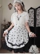 Solid Color Love Print Handmade Beads Ribbon Ruffled Bow-Knot Apron Cute Sweet Lolita Skirt