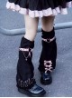 Heart Cutout Pink Leather Rivets Decoration Sweet Cool Bow-Knot Punk Lolita Leg Covers