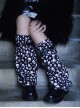 Black Skull Print Leather Halloween Rock Punk Lolita Leg Covers