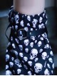 Black Skull Print Leather Halloween Rock Punk Lolita Leg Covers