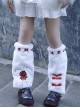 Chinese Style Plush Autumn Winter Warm Metal Rivet Pin Embroidery Dragon Sweet Cool Girl Punk Lolita Leg Covers