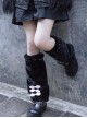 Chinese Style Plush Autumn Winter Warm Metal Rivet Pin Embroidery Dragon Sweet Cool Girl Punk Lolita Leg Covers