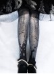 Halloween Scary Castle Spider Web Print Gothic Lolita Pantyhose