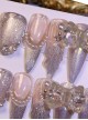 Handmade Oversized Bowknot Crystal Stone Shell Cat Eye Detachable Finished Manicure Nail Pieces