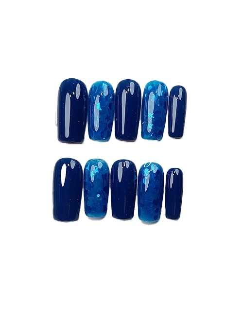 Blue Star Moon Heart-Shaped Sequins Handmade Detachable Finished Manicure Nail Pieces