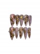 Aurora Magic Mirror Powder Golden Butterfly Rose Decorative Water Drop Shape Detachable Finished Manicure Nail Pieces