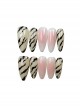 Hand-Painted Zebra Pattern Blush Color Jump Simple Cool Girl Detachable Finished Manicure Nail Pieces