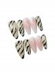Hand-Painted Zebra Pattern Blush Color Jump Simple Cool Girl Detachable Finished Manicure Nail Pieces